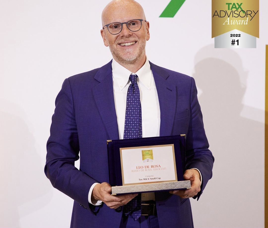 Leo De Rosa awarded as best ranked in the Tax M&A category at the Tax Advisory Summit organized by Class Editori