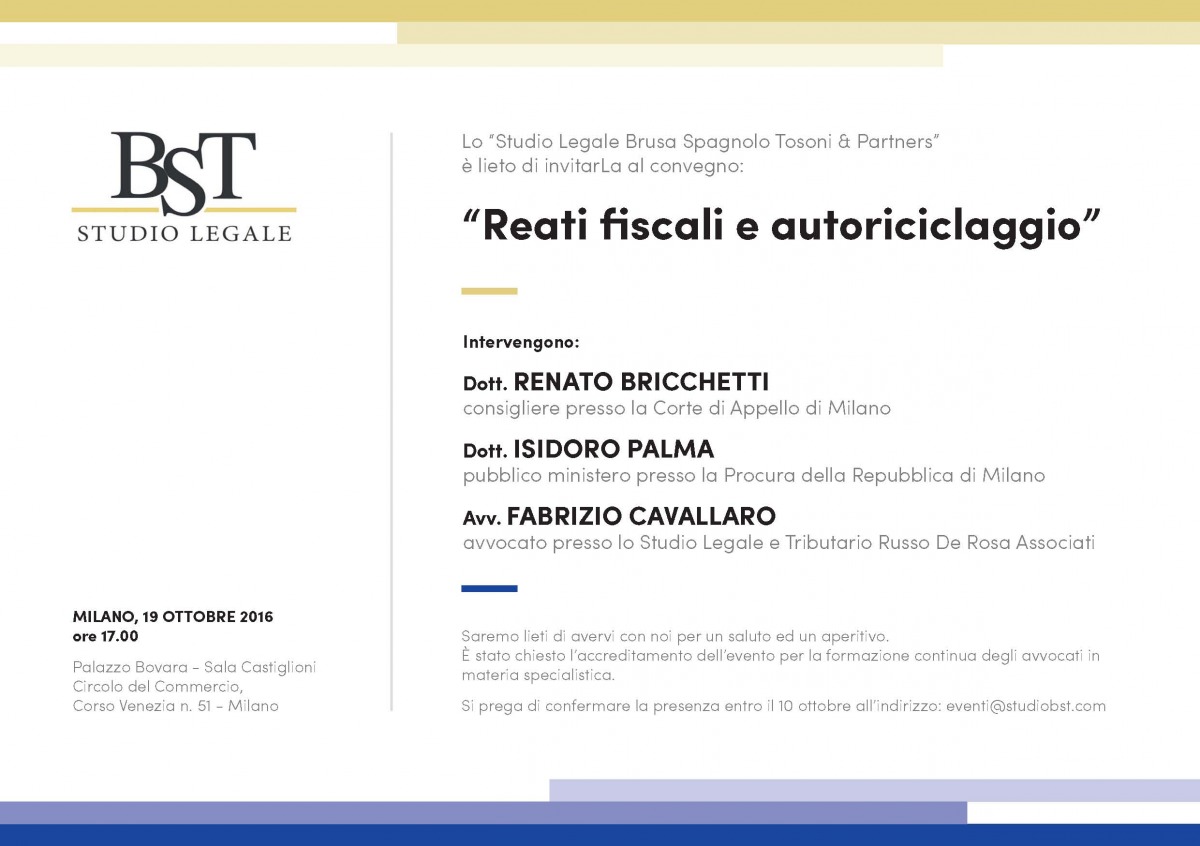 Fabrizio Cavallaro speaks at Reati fiscali e autoriciclaggio