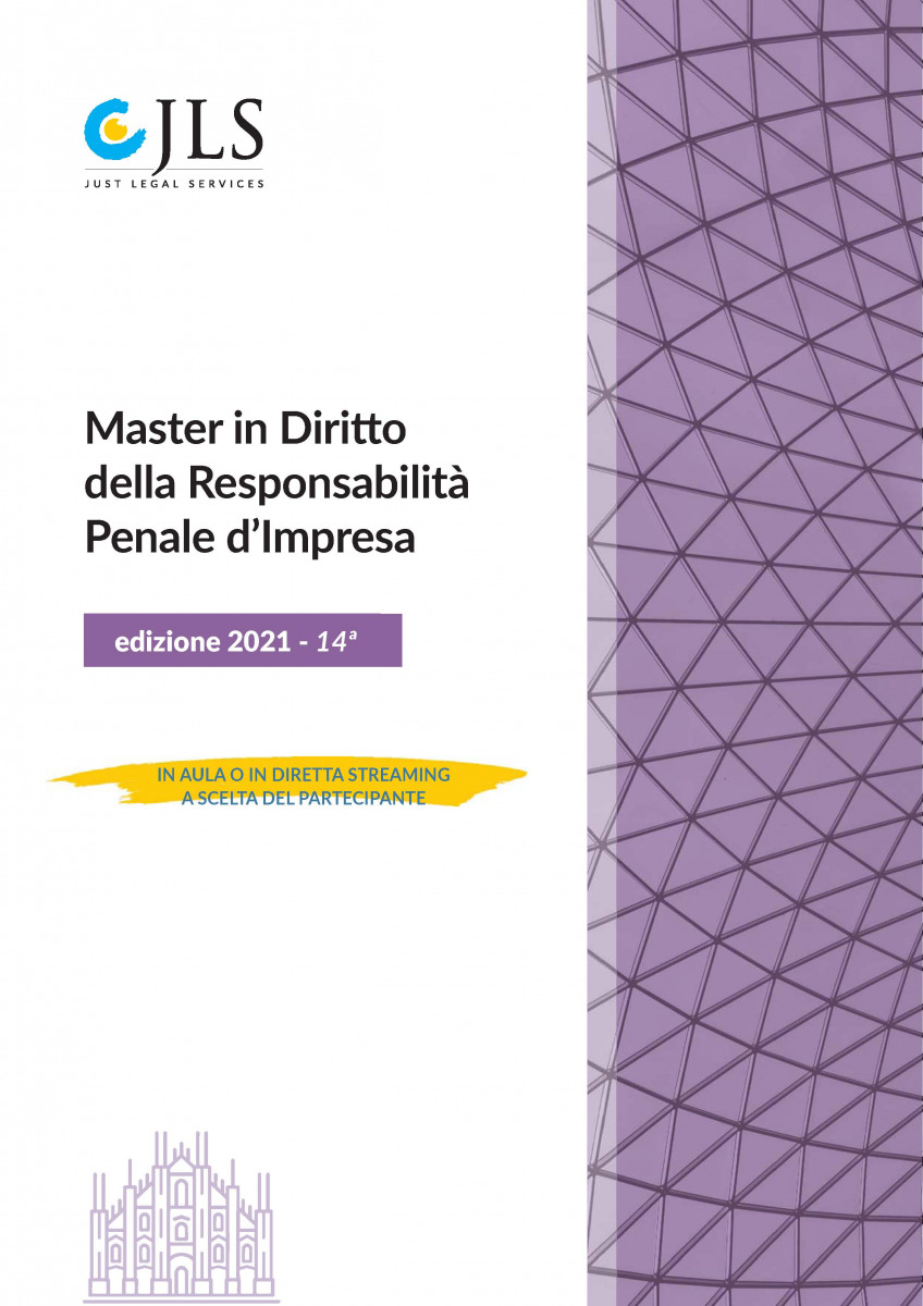 Andrea Bolletta tra i relatori al Master "Diritto della responsabilità penale d'impresa" organizzato da Just Legal Services