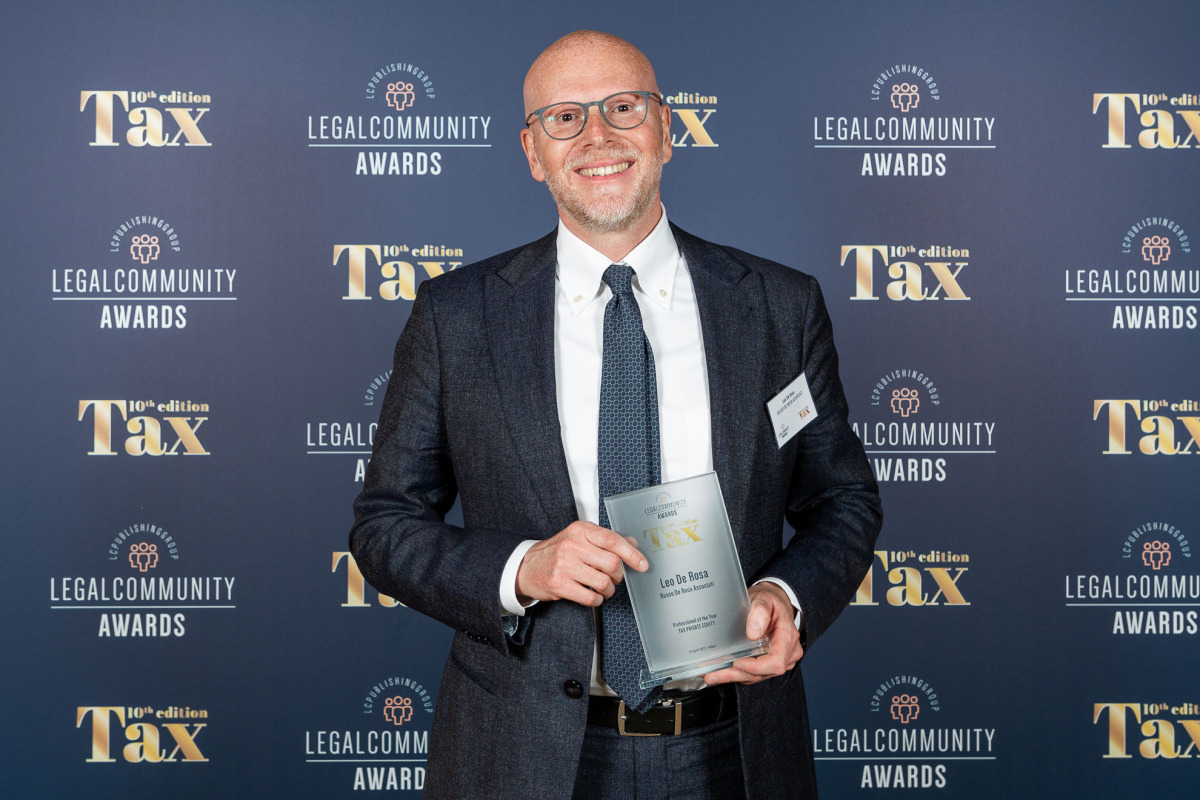 Leo De Rosa awarded ad Best Professional of the Year at Legalcommunity Tax Awards in the Tax Private Equity category
